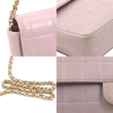 CHANEL Shoulder Bag Chocolate Bar Leather/Metal Light Pink/Gold Ladies