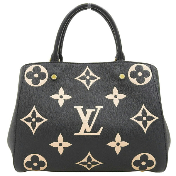 LOUIS VUITTON Giant Monogram Empreinte Montaigne MM M45499 Handbag Black