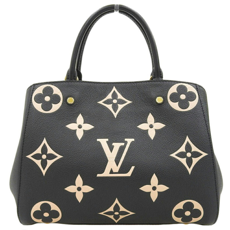 LOUIS VUITTON Giant Monogram Empreinte Montaigne MM M45499 Handbag Black