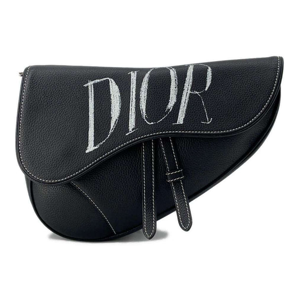 Christian Dior Body Bag Alex Foxton Collaboration Saddle Leather Black