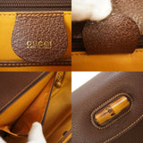 Gucci Bamboo Shoulder Handbag Leather Brown