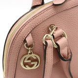 GUCCI Gucci Interlocking G Handbag Shoulder Bag Leather Pink 449662