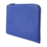 HERMES Hermes Zip Tablet Clutch Bag 070227CK Voe Epsom Blue Electric Silver Hardware Computer L-shaped Zipper Second Pouch D Engraving