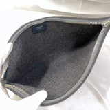 Hermes clutch bag Toudou 29 gray navy green f-19988 felt leather Epson C stamp HERMES D-ring men's women's handbag