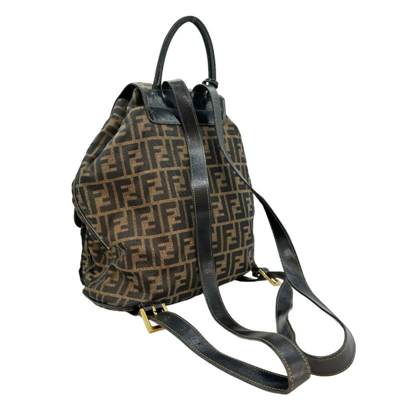 FENDI Backpack/Daypack Zucca Pattern Canvas x Leather 2way A5 Flap Women's I120824025