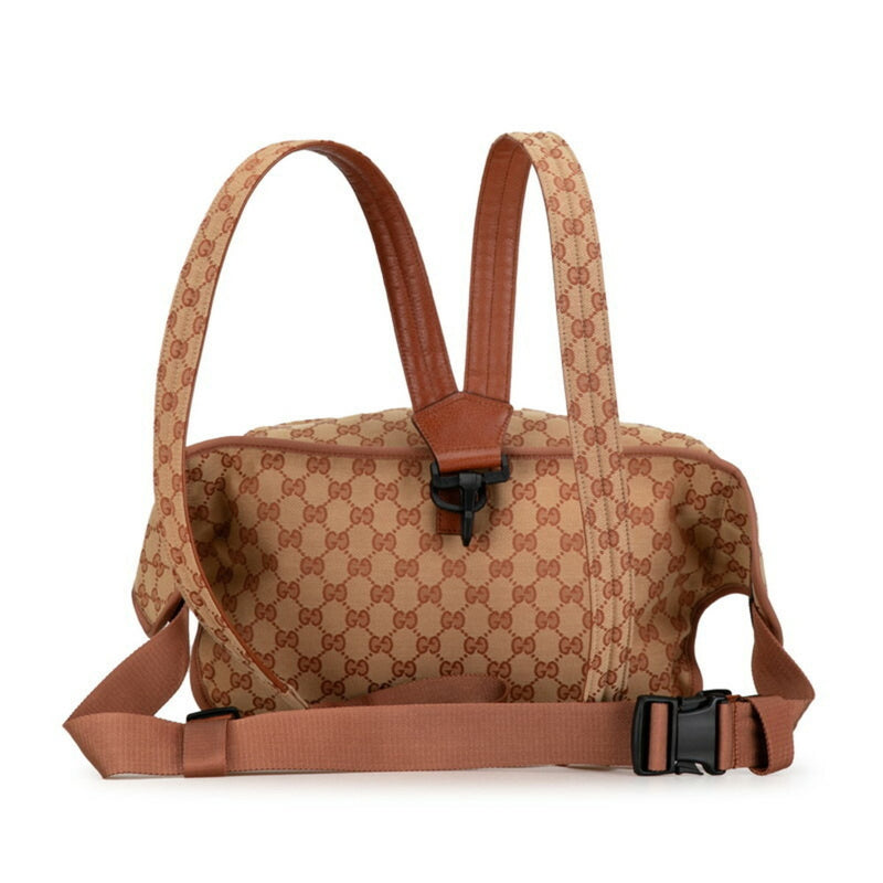 Gucci GG Canvas LA Angels Patch Body Bag Backpack 536842 Brick Red Beige Leather Women's GUCCI