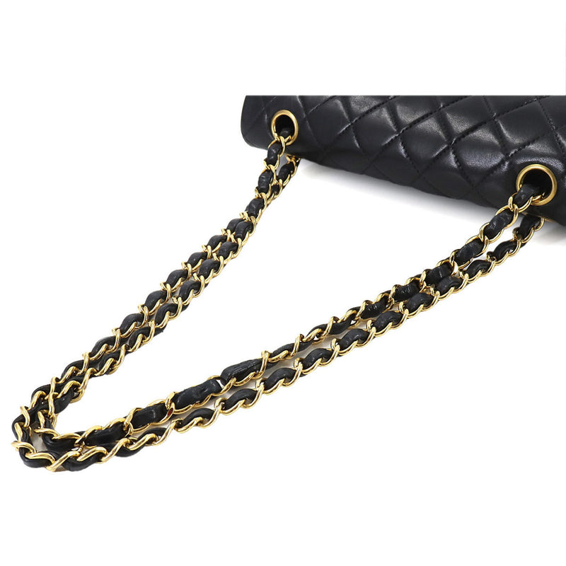 CHANEL Matelasse 23 Chain Shoulder Bag Leather Black A01113 Gold Hardware