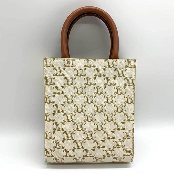 CELINE Bag Vertical Cabas White Triomphe Shoulder Hand Ladies