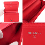 Chanel Chain Wallet Camellia Coco Mark Long Leather Women's