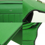 Hermes Long Wallet Bearn Soufflet Veau Epsom Bamboo Green Bi-fold Women's Men's HERMES