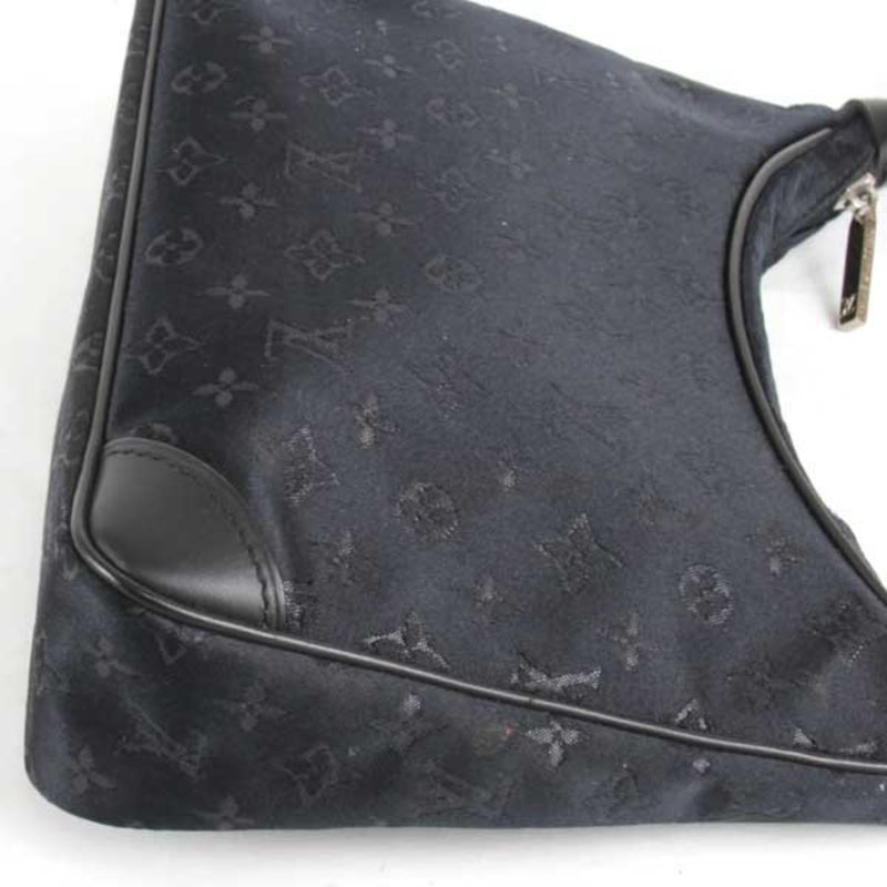 Louis Vuitton Little Boulogne M92142 Handbag Monogram Satin Black Ladies