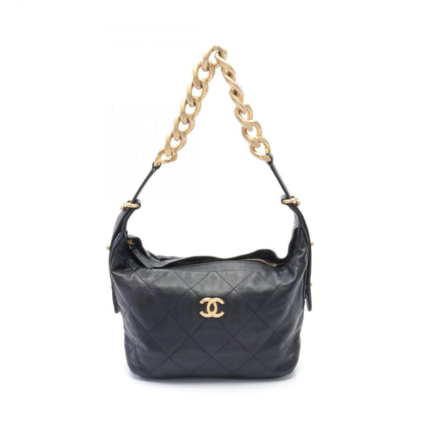 CHANEL Shoulder Bag Leather Women's Black