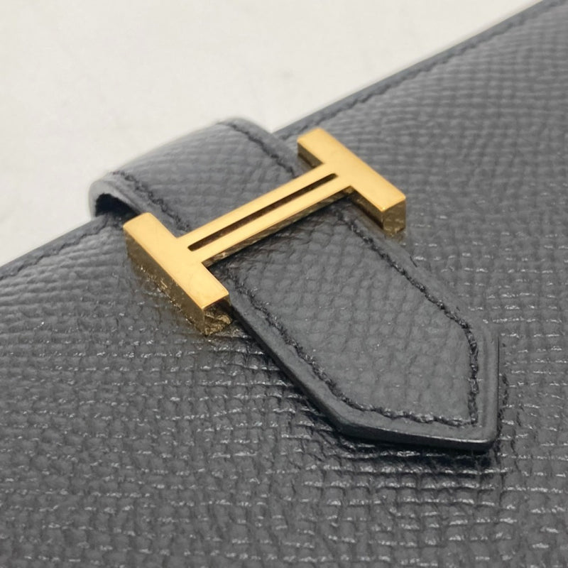 Hermes Wallet Folded wallet GoldHardware Black