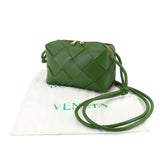 BOTTEGA VENETA Intrecciato Small Cassette Camera Shoulder Bag Leather Green 709417