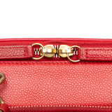 Chanel Matelasse Coco Mark Chain Shoulder Bag Handbag Red Caviar Skin Women's CHANEL