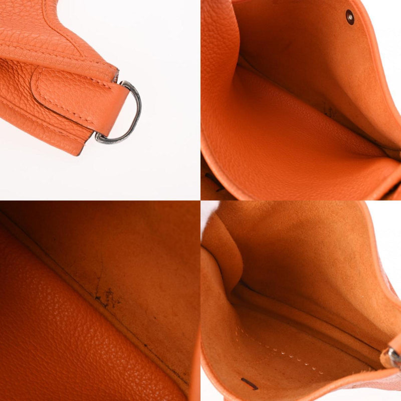 HERMES Evelyn 3 PM Orange Palladium Hardware M Stamp (around 2009) Unisex Taurillon Clemence Shoulder Bag