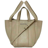 Balenciaga 2way Tote XS Beige Silver Everyday 672793 Leather BALENCIAGA North South Handbag Shoulder Bag