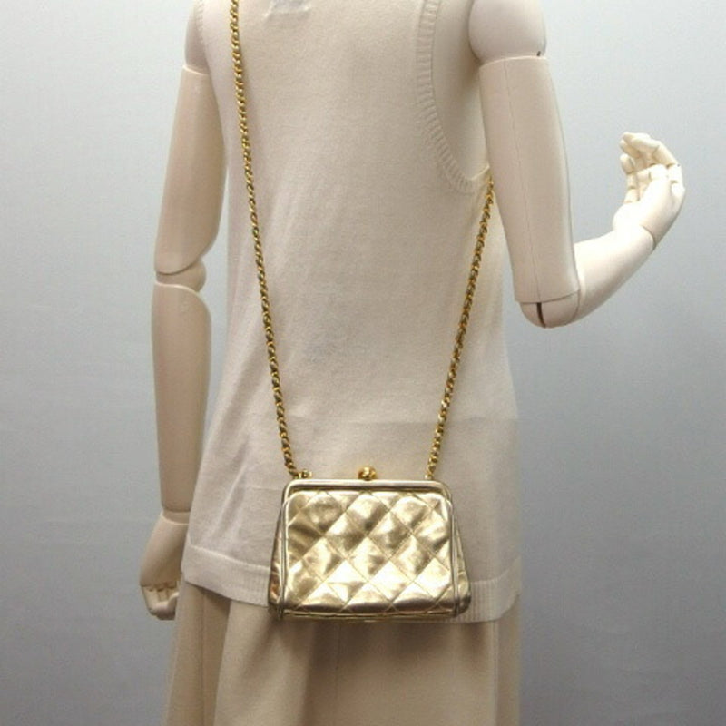 Chanel Matelasse Chain Shoulder Bag Metallic Gold