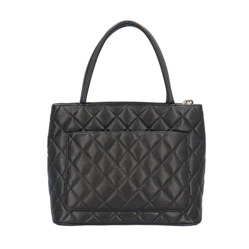 CHANEL Reproduction Tote Bag Caviar Skin A01804 Black Women's