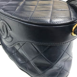 CHANEL CC Coco Mark Matelasse Vanity Shoulder Bag Lambskin Women's Navy