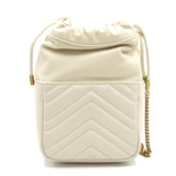 GUCCI GG Marmont Quilted Bucket Shoulder Bag Leather Women's White 746433AAB7C9022