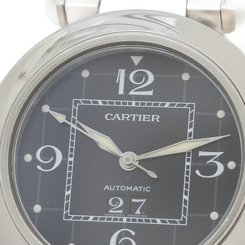 Cartier Pasha C Big Date Watch for Women, Black Dial, Stainless Steel, Automatic, W31053M7