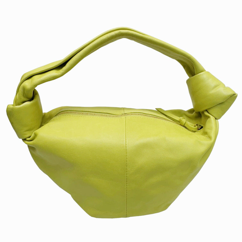 BOTTEGA VENETA DOUBLE KNOT 629635 Calfskin Leather Yellow Green Shoulder Bag Ladies