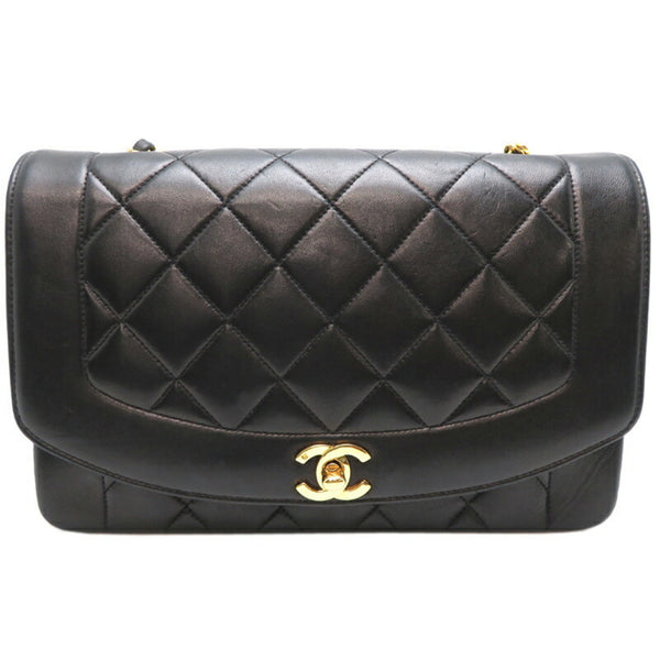 CHANEL Seal Included Diana 25 Chain Women's Shoulder Bag A01165 Lambskin Black