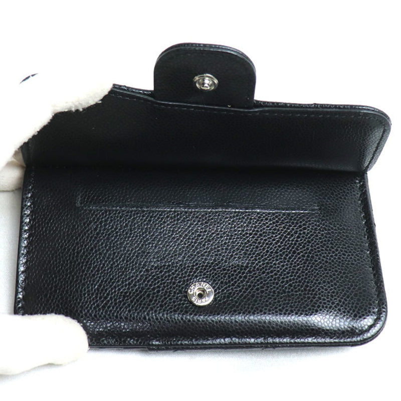 CHANEL Classic Line Card Case Coin Black AP2570 Women's