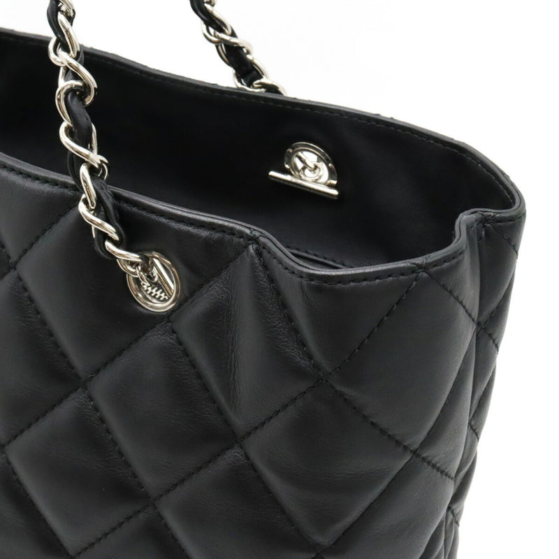 CHANEL Chanel Matelasse Coco Mark Chain Tote Bag Shoulder Leather Black