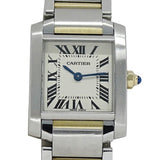 Cartier Women's Watch Tank Francaise SM Quartz Stainless Steel SS Gold YG Combi W51007Q4 Square Polished