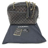 Chanel vintage chain bag bag Shoulder Bag Black GoldHardware