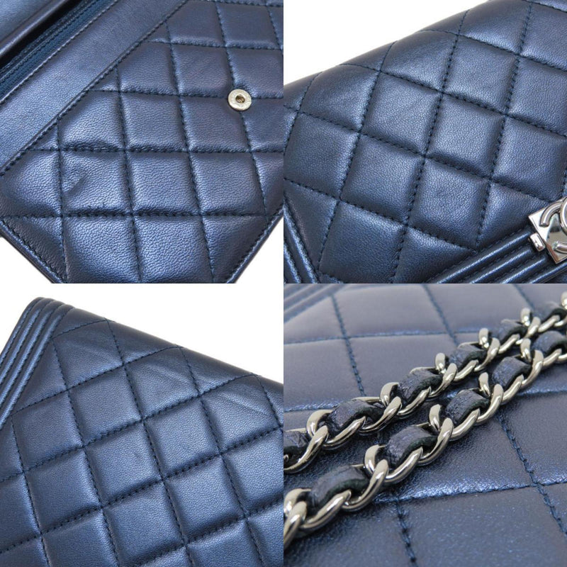 Chanel Chain Wallet Boy Long Lambskin Women's