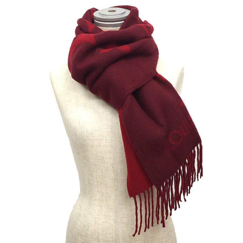 LOUIS VUITTON Louis Vuitton Echarpe Reykjavik M75505 Monogram Scarf Cerise (Red) Cashmere