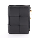 BOTTEGA VENETA Small Cassette Maxi Intrecciato Bi-fold Wallet Leather Women's Black 742698VCQC48425