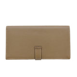 HERMES Bearn Soufflet Long Wallet Epsom Leather Etoupe