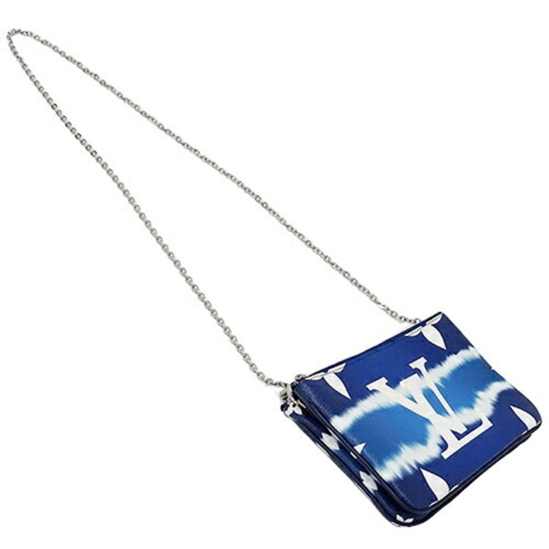 Louis Vuitton LOUIS VUITTON Bag LV Escale Women's Shoulder Pochette Double Zip Blue M69124 Chain Compact