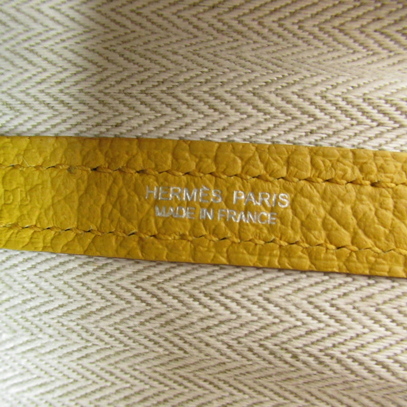 HERMES Garden Party PM Jaune Ambre Tote Bag Yellow Jaune ambre Country leather leather