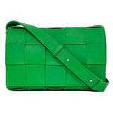 BOTTEGA VENETA Shoulder Bag Cassette Green Maxi Intrecciato 578004 Leather Flap Ladies Compact