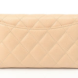 CHANEL Matelasse Medium Flap Wallet AP0232 Caviar Skin Beige S-155823