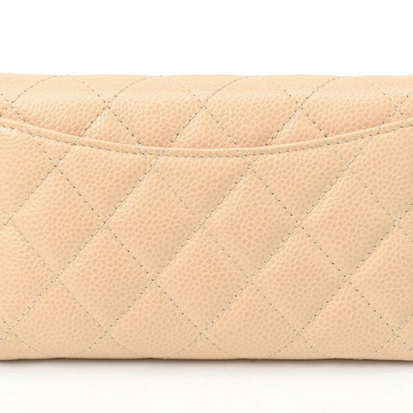 CHANEL Matelasse Medium Flap Wallet AP0232 Caviar Skin Beige S-155823