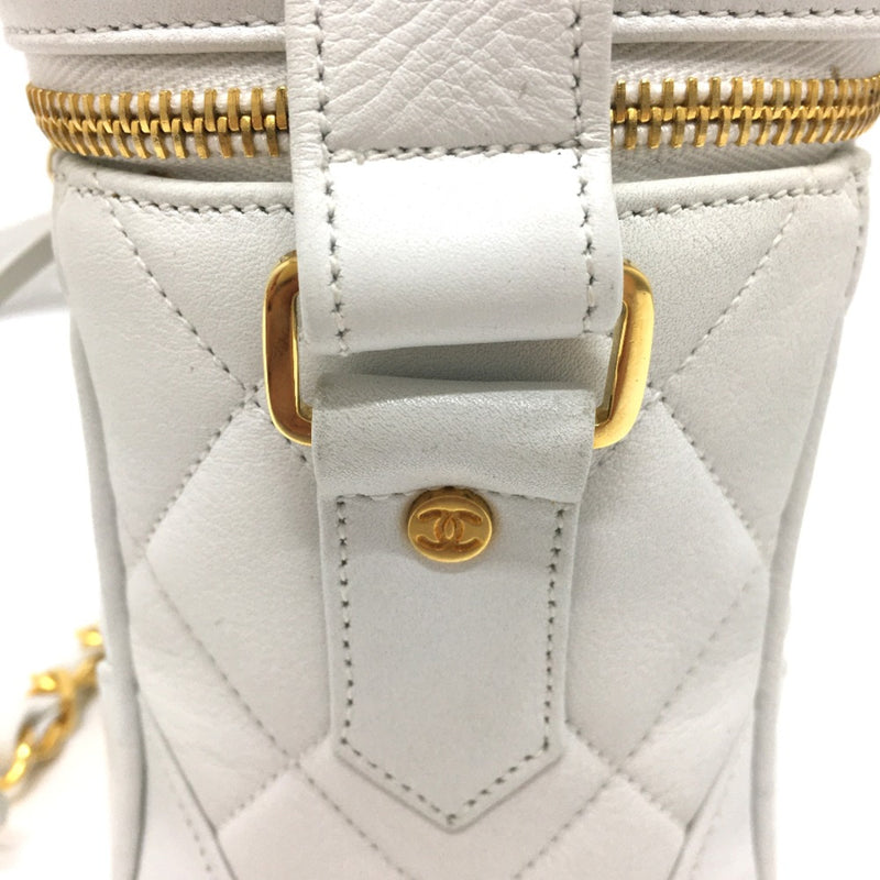 Chanel CC Mark Vanity Shoulder Bag White GoldHardware