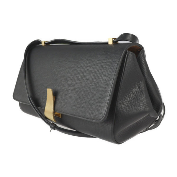 BOTTEGA VENETA Bottega Veneta ANGLE angle Palmellato shoulder bag 576143 calf leather black gold hardware crossbody