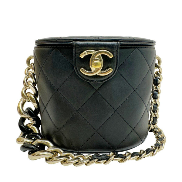 CHANEL Chanel Matelasse Chain Shoulder Ki Coco Mark Lambskin Black AS1355 29th Series Bag Women's