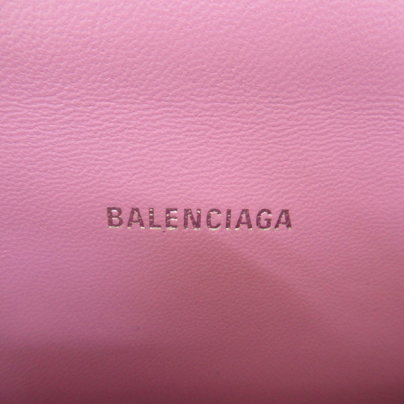 BALENCIAGA Hourglass 2-way shoulder bag, embossed leather, women's, purple, 592833