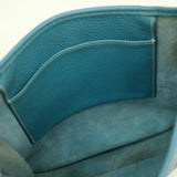 HERMES Evelyn 1 PM Shoulder Bag in Taurillon Clemence Leather and Blue Jean