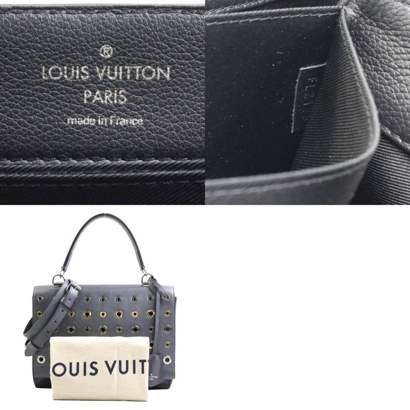 Louis Vuitton LOUIS VUITTON Handbag Shoulder Bag Lock Me 2 Leather/Metal Metallic Gray/Black Women's M42863 e58481a