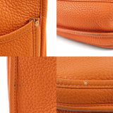 Hermes HERMES Shoulder Bag Evelyn 3 PM Leather Orange Silver Men's Women's e58781a