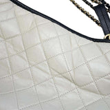 Chanel Chain Shoulder Bag Gabrielle de Large Hobo Coco Mark Aged Calf A93825 CHANEL White Black