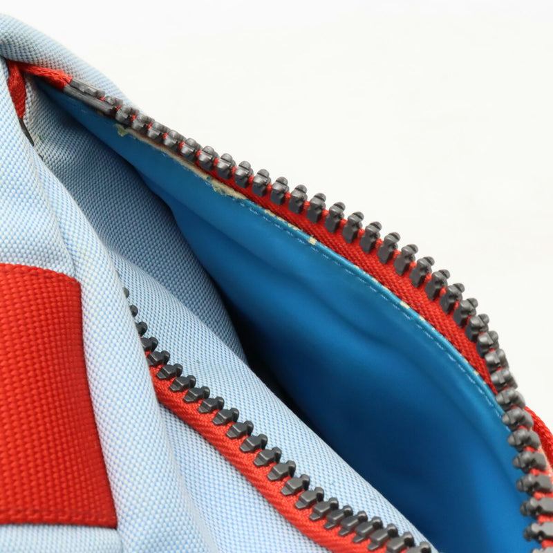 CHANEL Chanel Sport Line Coco Mark Shoulder Bag Nylon Canvas Light Blue Red